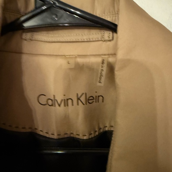 Calvin Klein Beige Double-Breasted Trench Coat - Picture 3 of 4